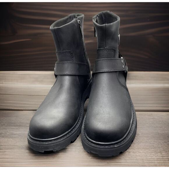 Harley Davidson Rambert HD Black Leather Motorcycle Boots Mens Size 8 Fast Ship main image 6